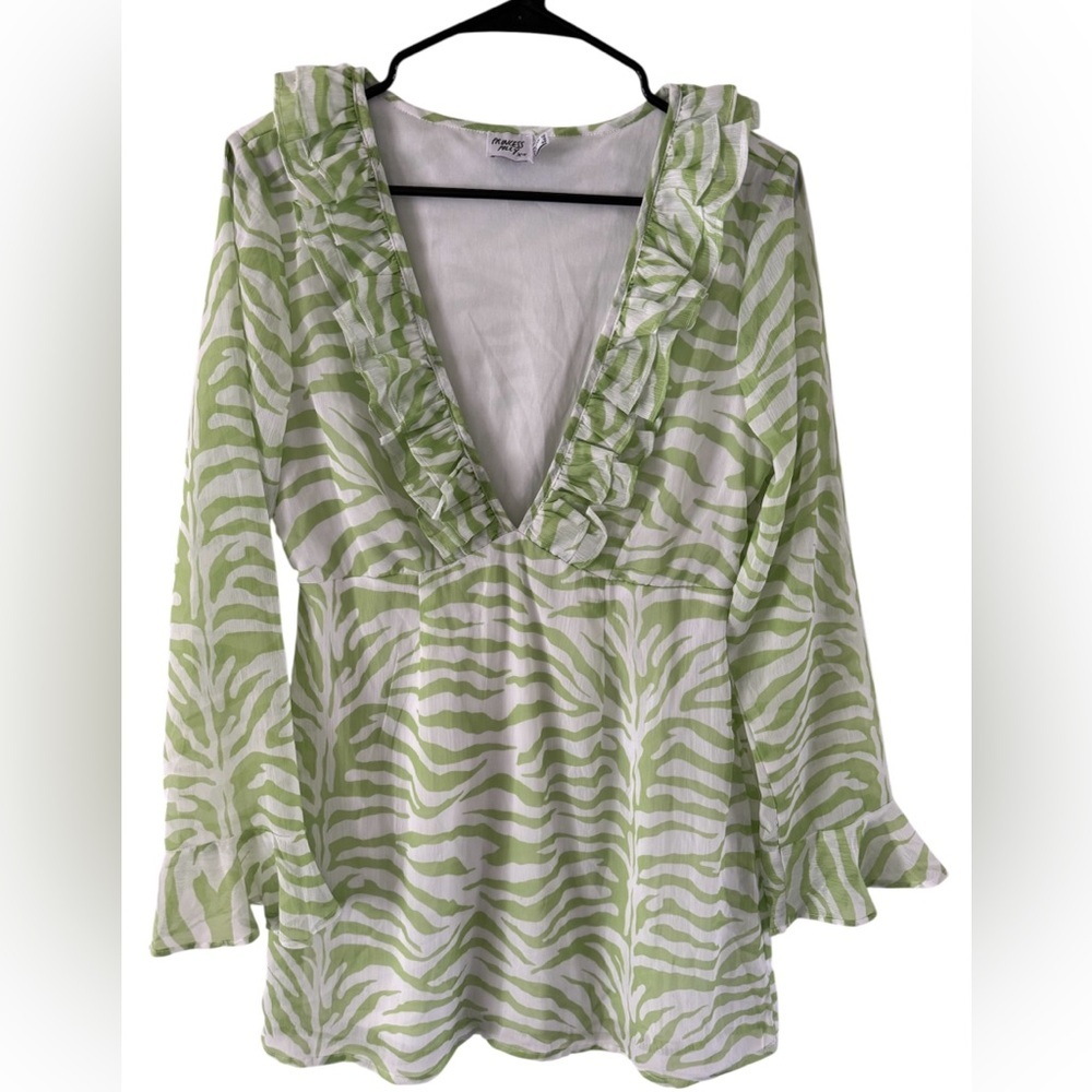 Princess Polly Nostalgia Green and White Mini Dress - Picture 4 of 7